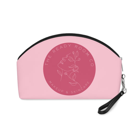 Makeup Bag — Pink Cosmetic Pouch with 'The Ready Room Co' Logo