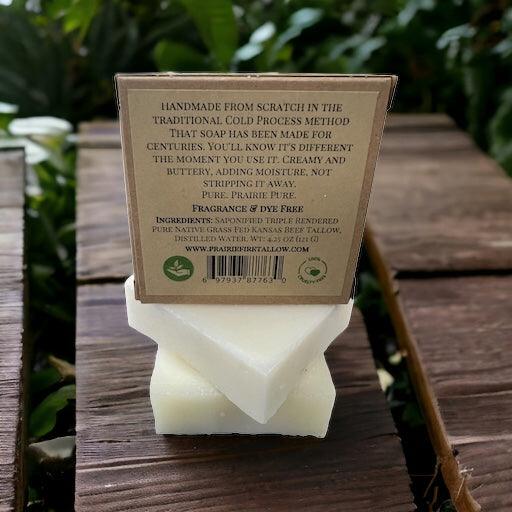 Grass Fed Tallow Soap Bar 3 Pack Fragrance Free Moisturizing