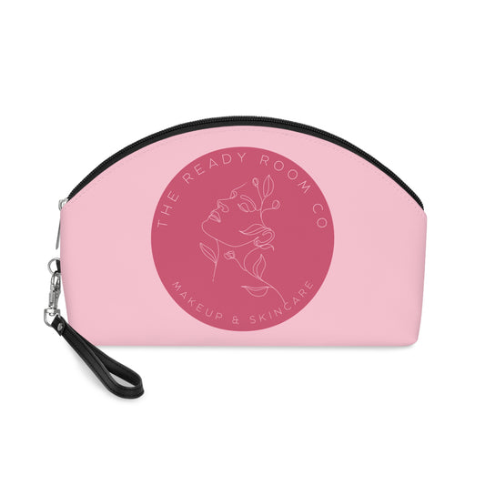 Makeup Bag — Pink Cosmetic Pouch with 'The Ready Room Co' Logo