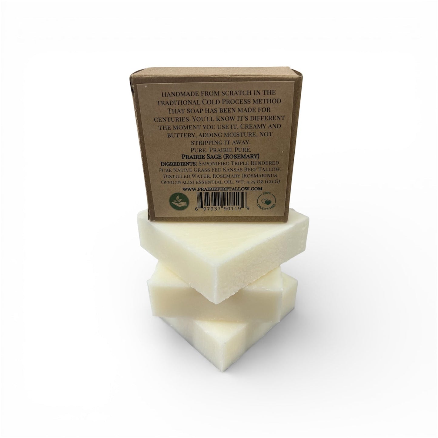 Grass Fed Tallow Soap Bar 3 Pack Fragrance Free Moisturizing