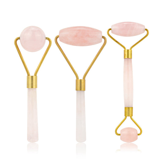 Rose Quartz Facial Massage Roller Crystal Anti Aging Beauty Tool