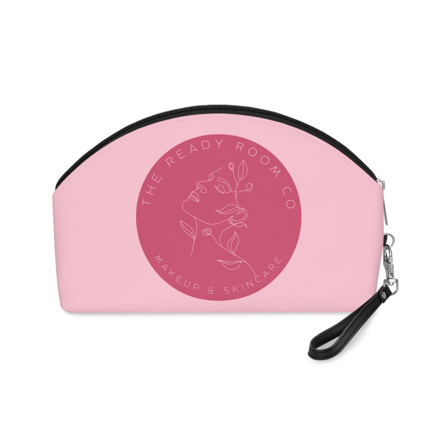 Makeup Bag — Pink Cosmetic Pouch with 'The Ready Room Co' Logo