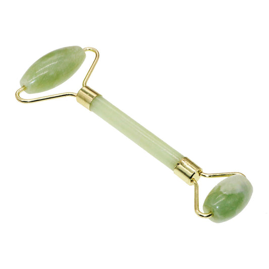 Double Head Jade Facial Roller Massage Beauty Tool Pouch Set