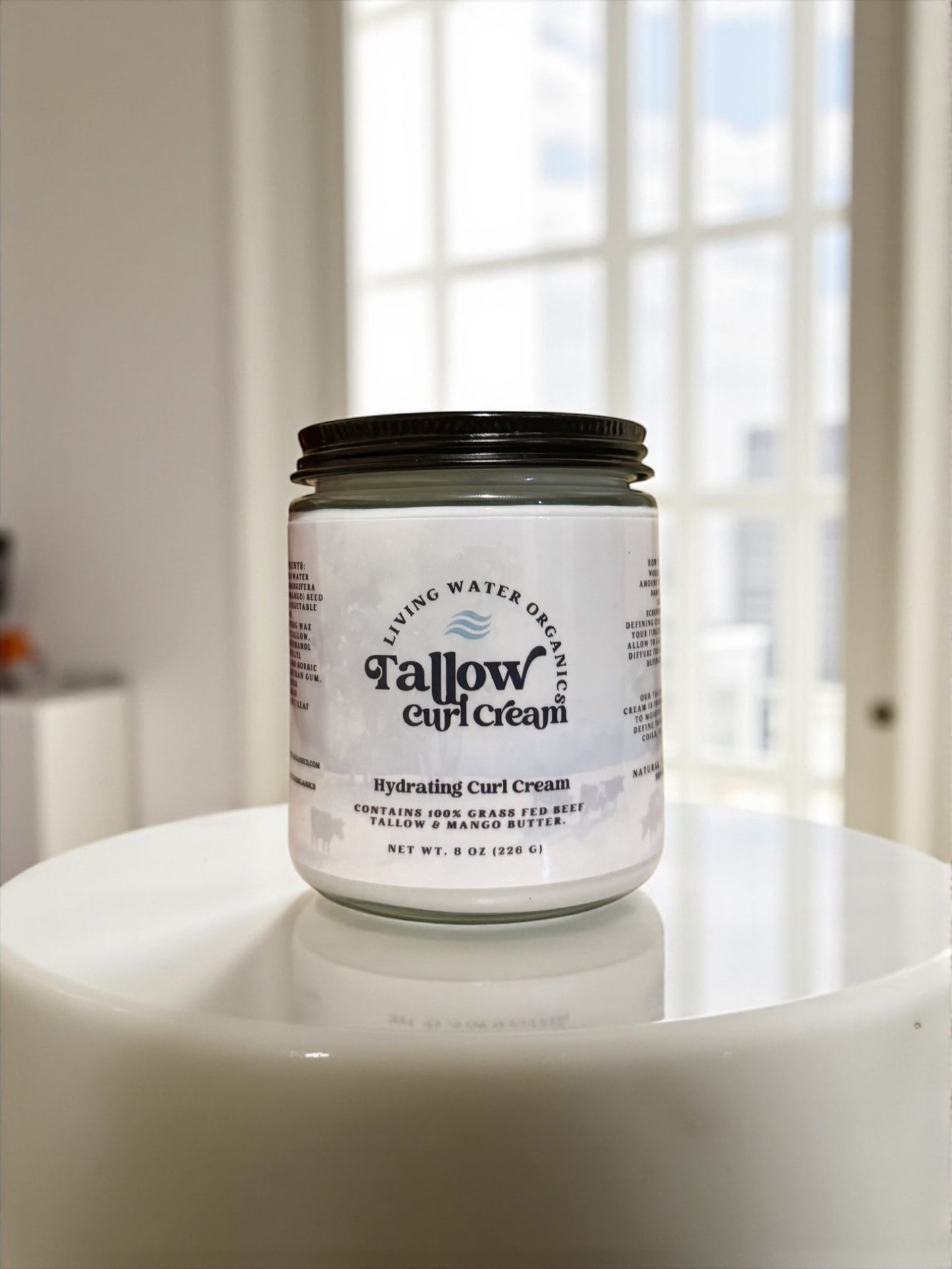 Grass Fed Tallow Curl Cream Repairing Hydrating Curly Hair Treatment