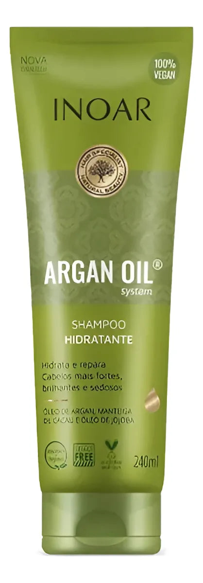 Inoar Argan Oil Hydrating Shampoo Restores Softness & Manageability 8fl oz 240ml