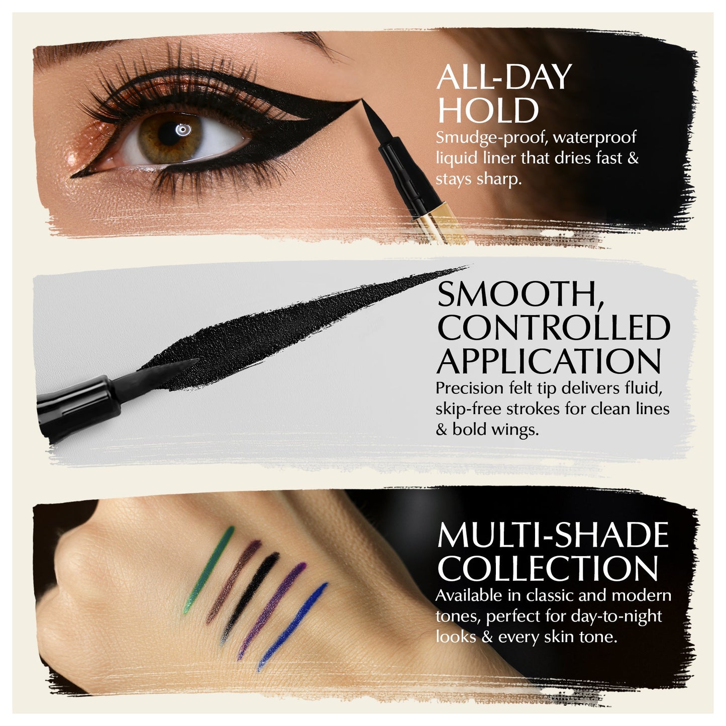 Waterproof Liquid Eyeliner Pen Vegan Smudge Proof Precision Matte Shimmer