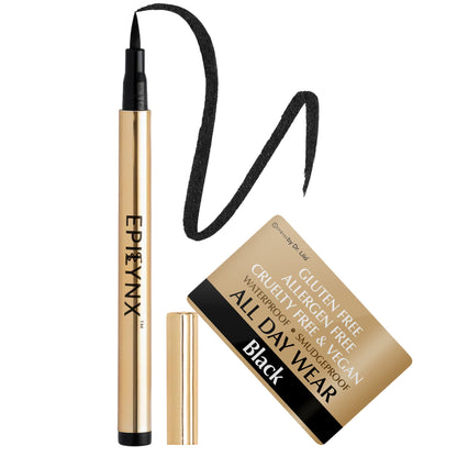 Waterproof Liquid Eyeliner Pen Vegan Smudge Proof Precision Matte Shimmer