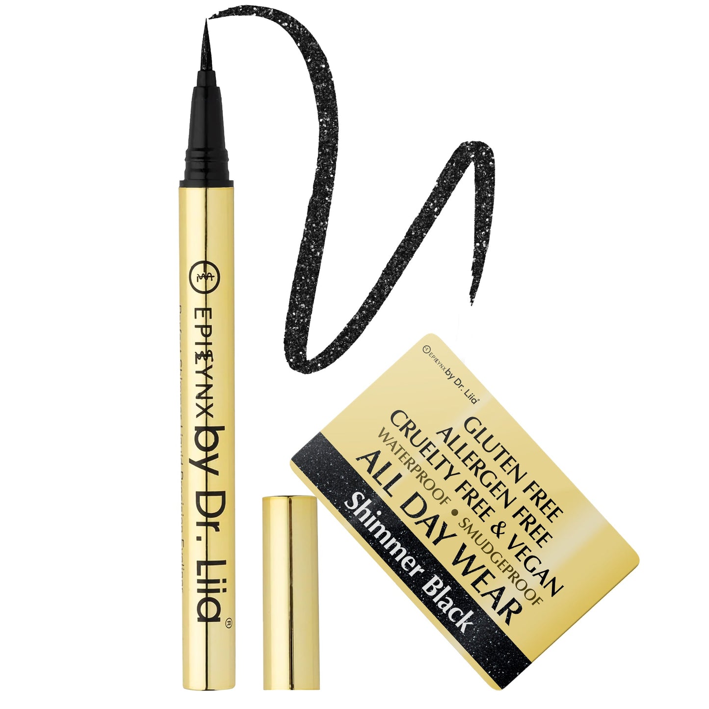 Waterproof Liquid Eyeliner Pen Vegan Smudge Proof Precision Matte Shimmer