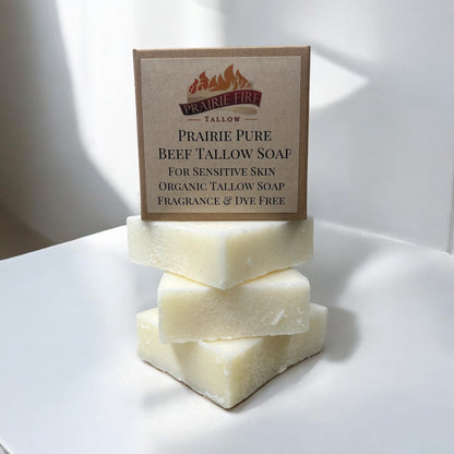 Grass Fed Tallow Soap Bar 3 Pack Fragrance Free Moisturizing