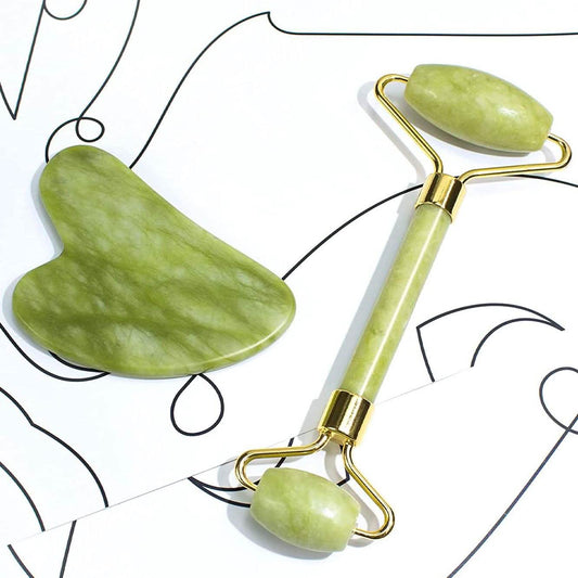 Jade Roller Gua Sha Set Facial Massage Beauty Tools