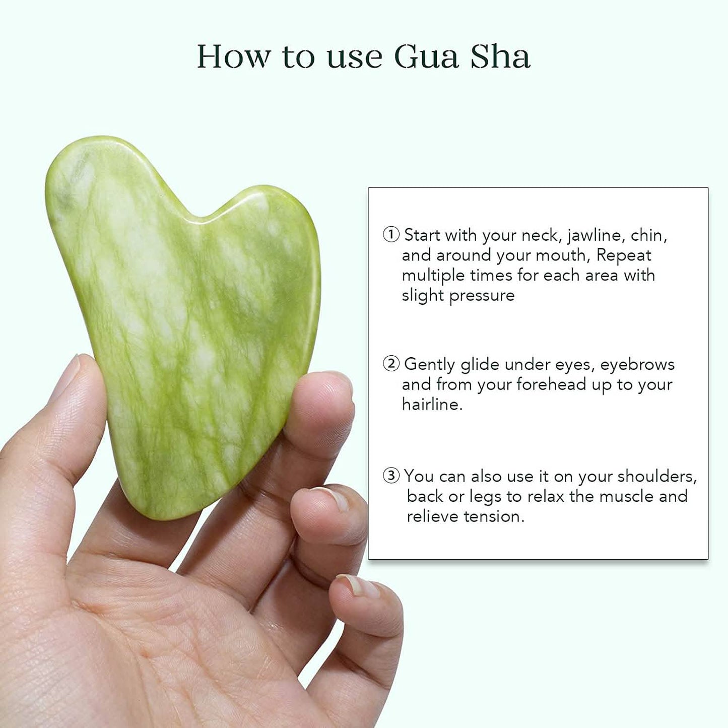 Jade Roller Gua Sha Set Facial Massage Beauty Tools