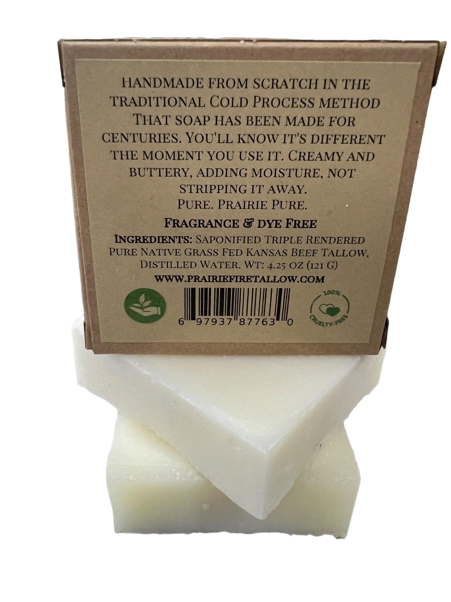 Grass Fed Tallow Soap Bar 3 Pack Fragrance Free Moisturizing