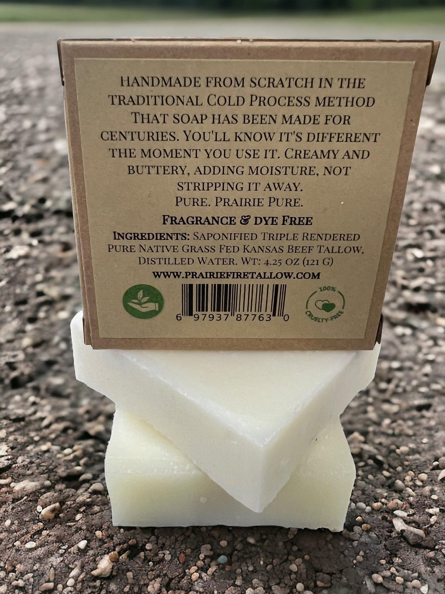Grass Fed Tallow Soap Bar 3 Pack Fragrance Free Moisturizing